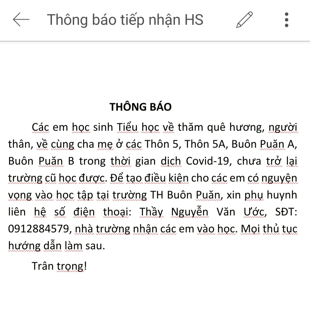 Thông báo tiếp nhận học sinh tiểu học trong mùa dịch covid-19 Thông báo tiếp nhận học sinh tiểu học trong mùa dịch covid-19
